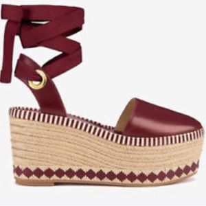 NIB TORY BURCH PORT ROYAL DANDY WEDGE ESPADRILLES